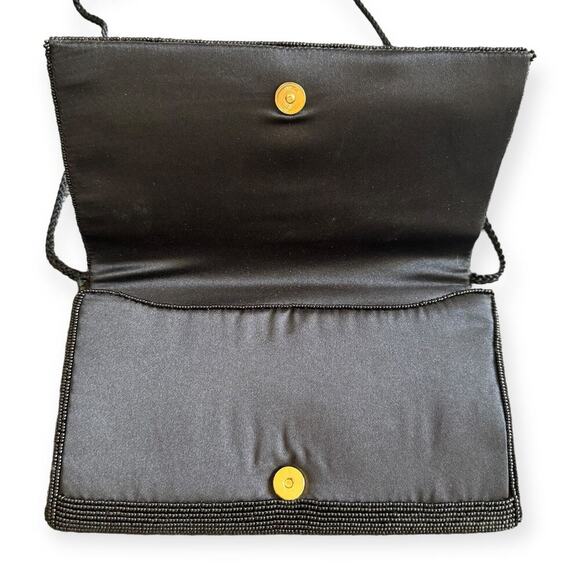 Vintage La Regale Beaded Clutch Purse Black Beaded Bag Evening Bag Wedding Bag - Picture 6 of 10